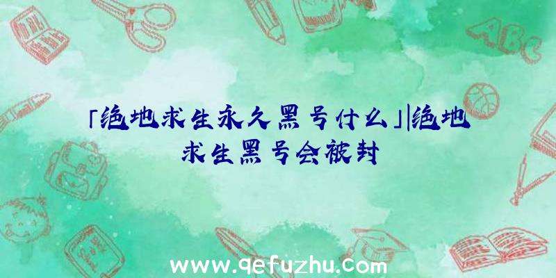 「绝地求生永久黑号什么」|绝地求生黑号会被封